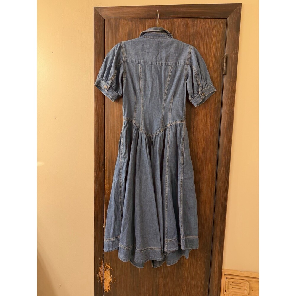Pilcro Blue Denim Button-Front Midi Dress - Picture 7 of 9